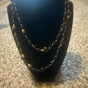 Elegant Black and Gold Faceted Bead Necklace - Women Jewelry1